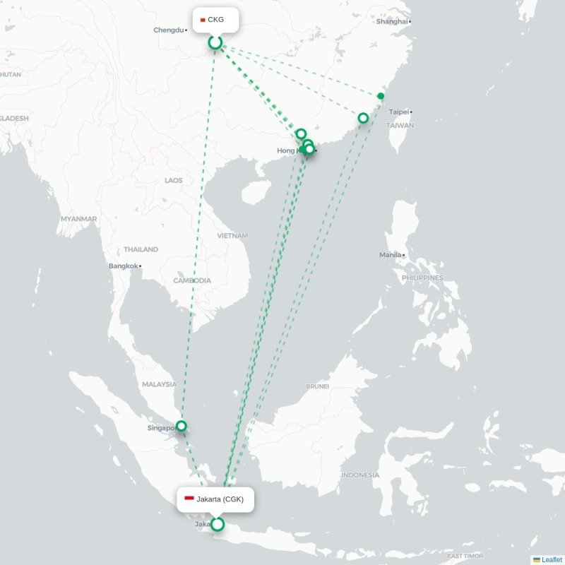 CKG - CGK route map