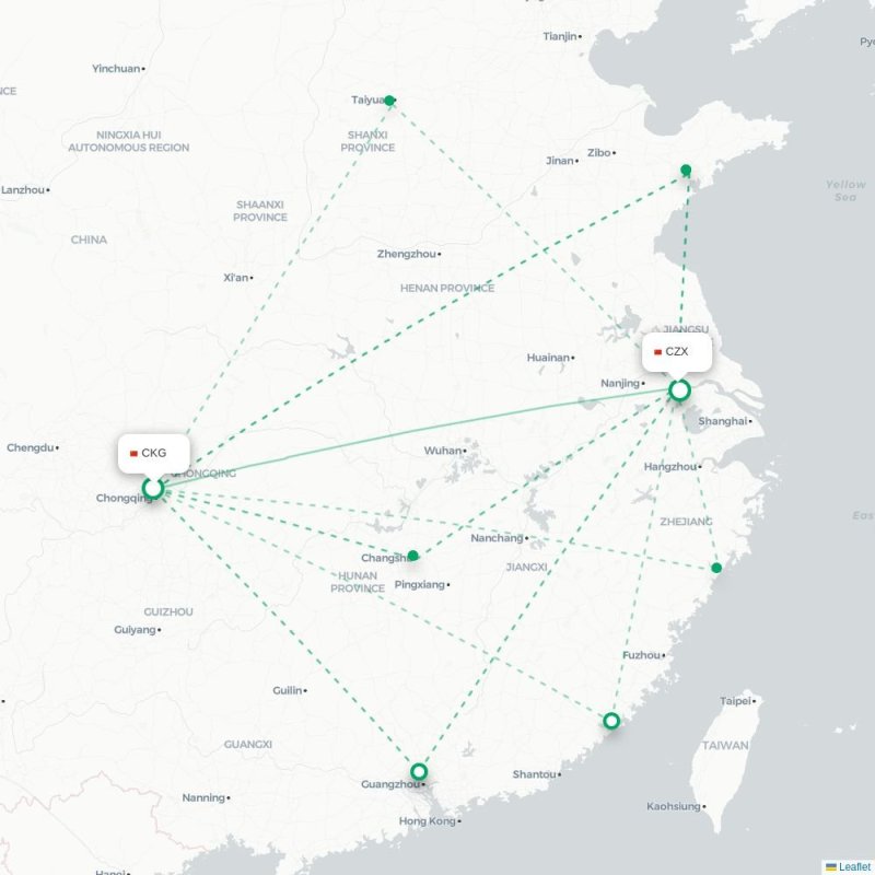 CKG - CZX route map