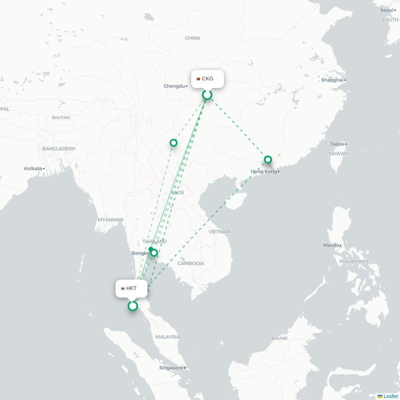 CKG - HKT route map