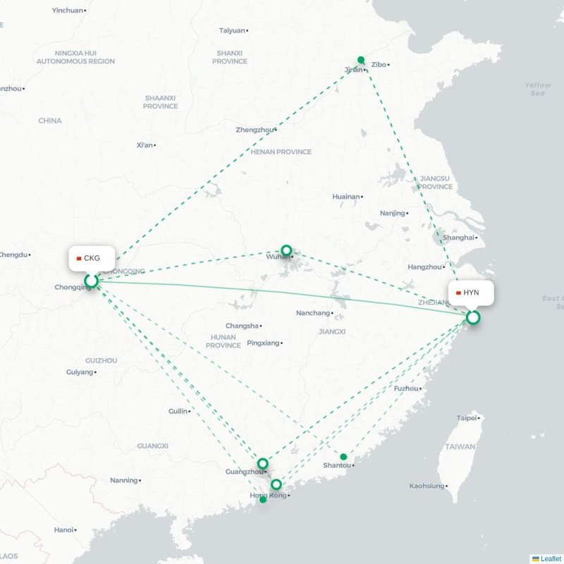 CKG - HYN route map