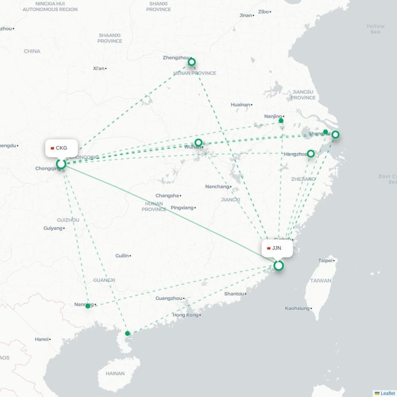 CKG - JJN route map
