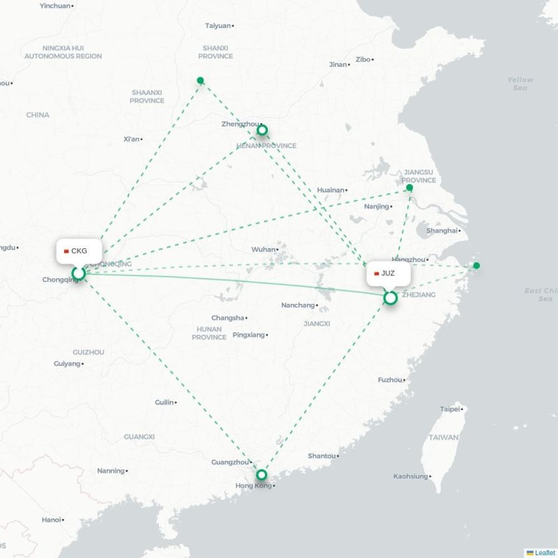 CKG - JUZ route map