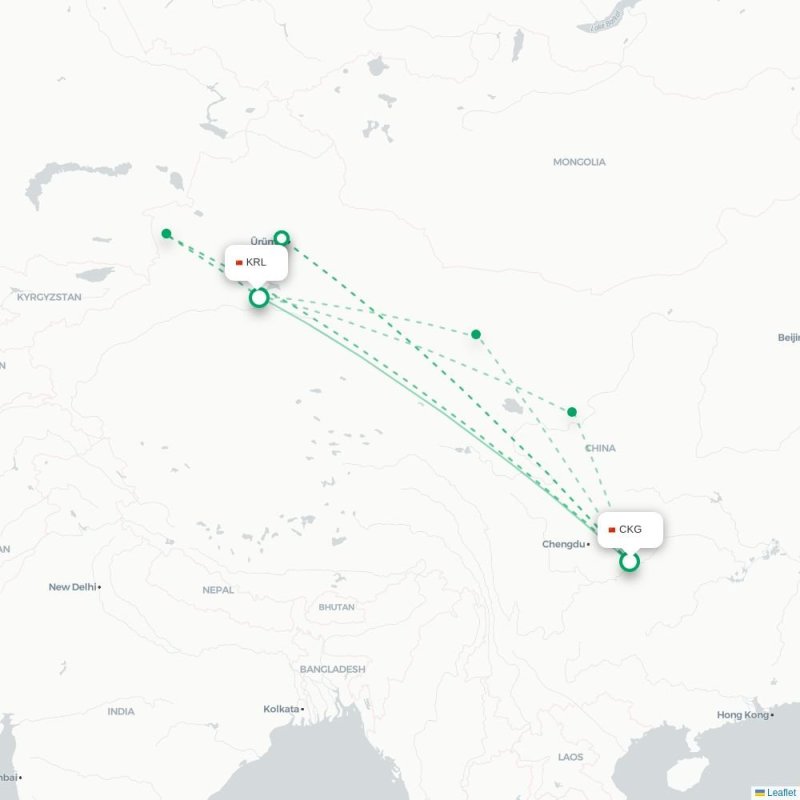 CKG - KRL route map