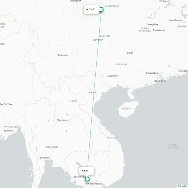 CKG - KTI route map