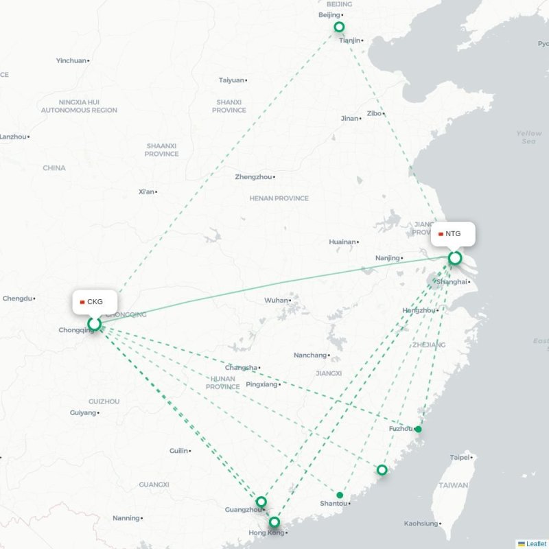 CKG - NTG route map