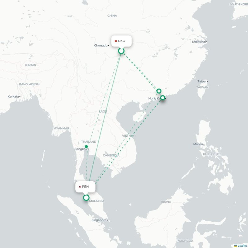 CKG - PEN route map