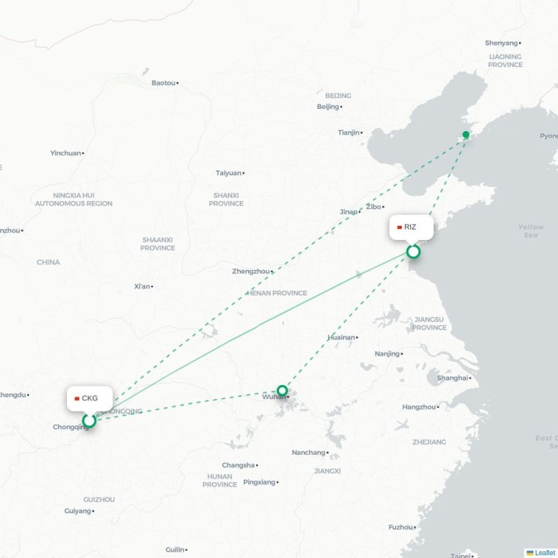 CKG - RIZ route map