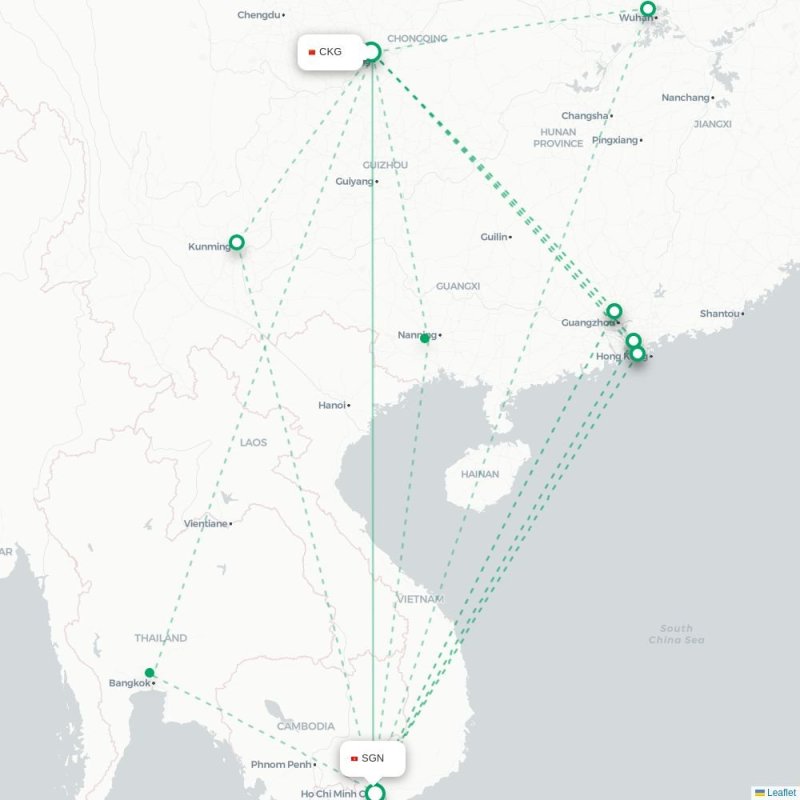 CKG - SGN route map