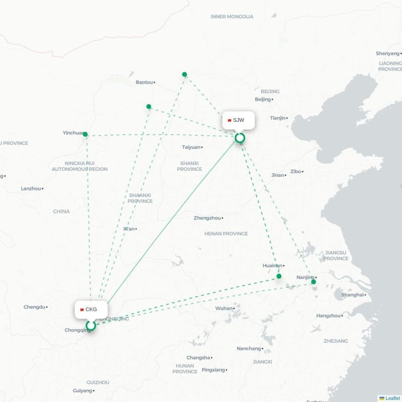 CKG - SJW route map