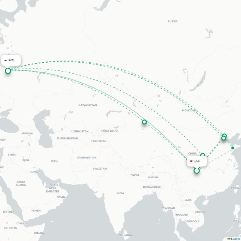 CKG - SVO route map