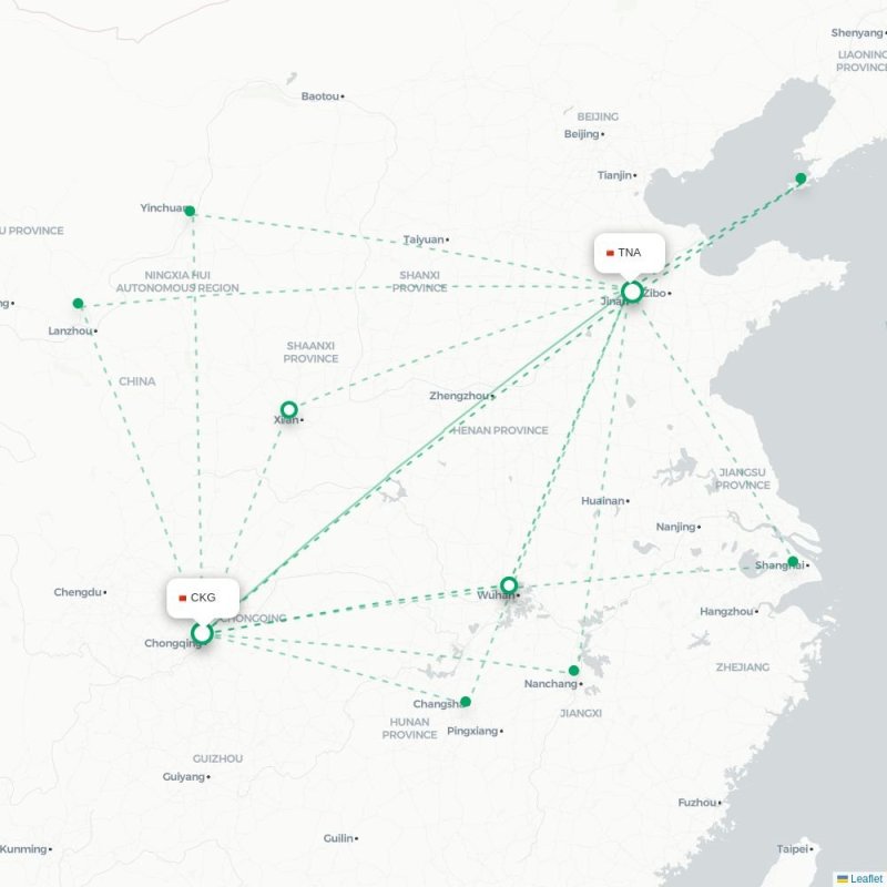 CKG - TNA route map