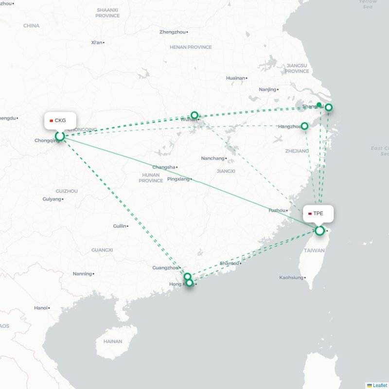 CKG - TPE route map