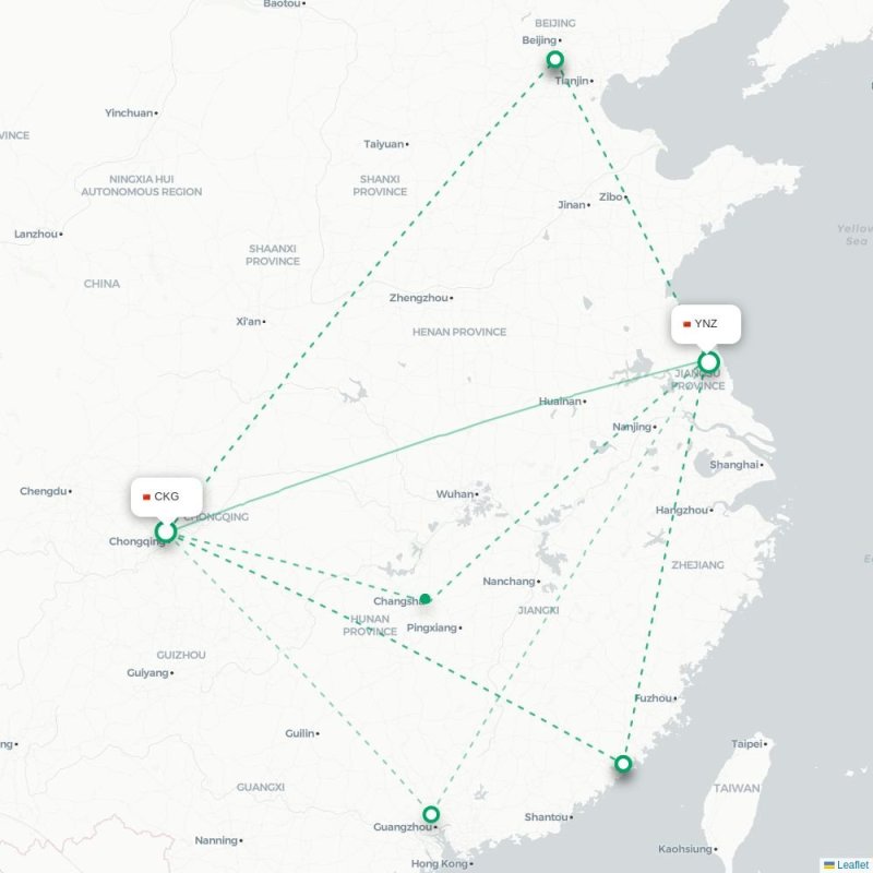 CKG - YNZ route map