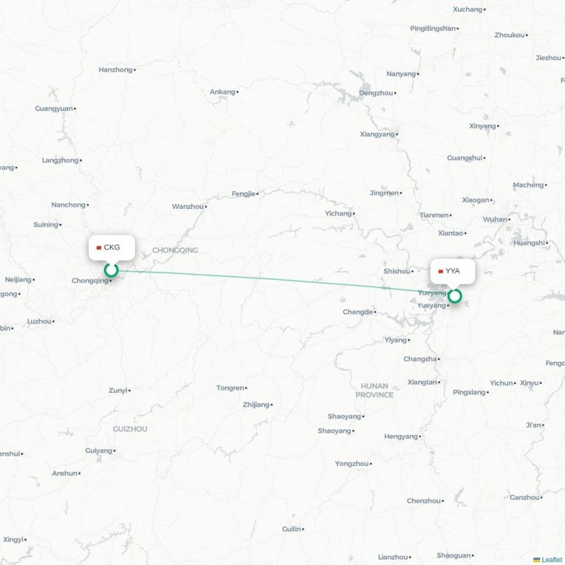 CKG - YYA route map