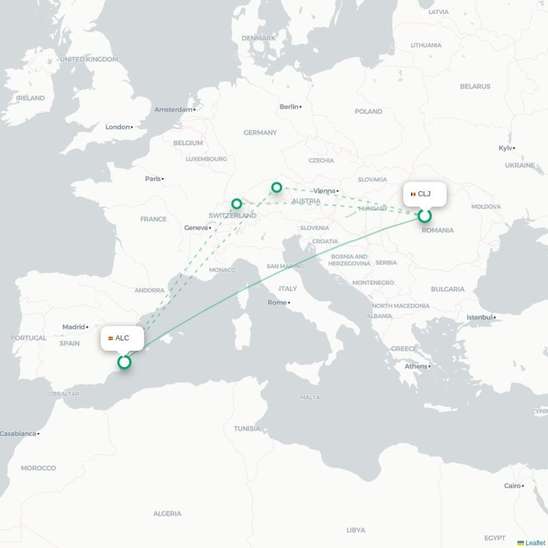 CLJ - ALC route map
