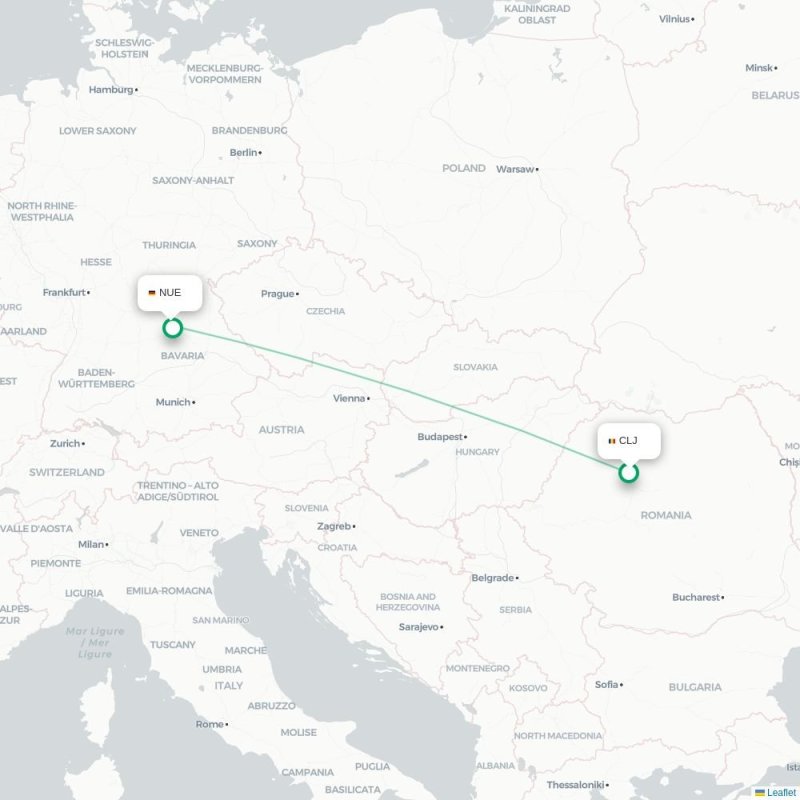 CLJ - NUE route map