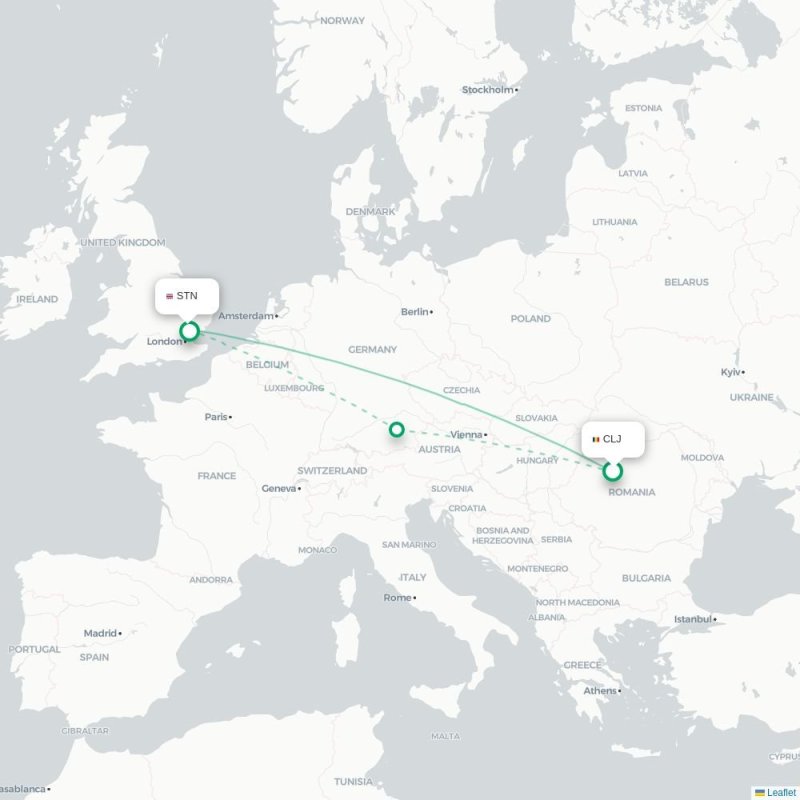 CLJ - STN route map
