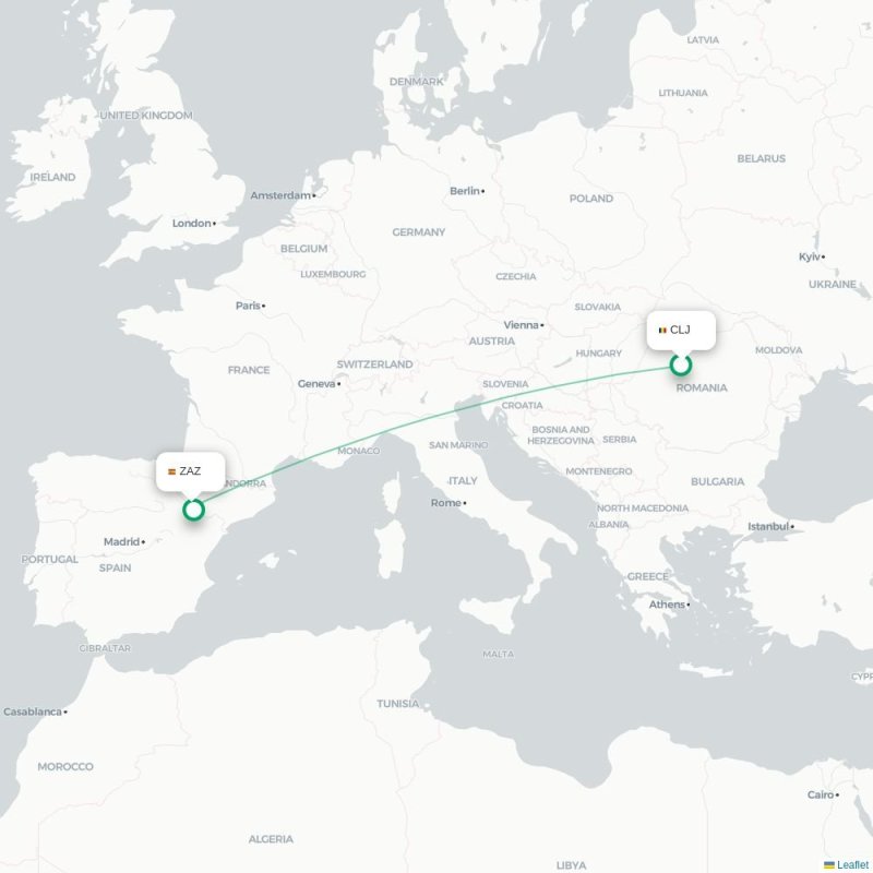 CLJ - ZAZ route map
