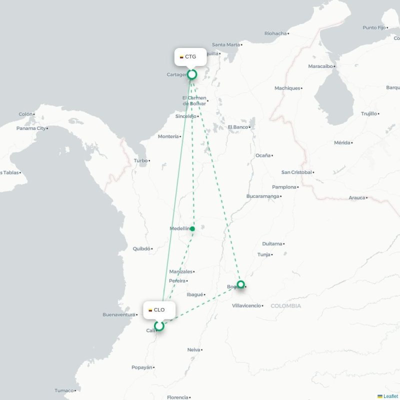 CLO - CTG route map