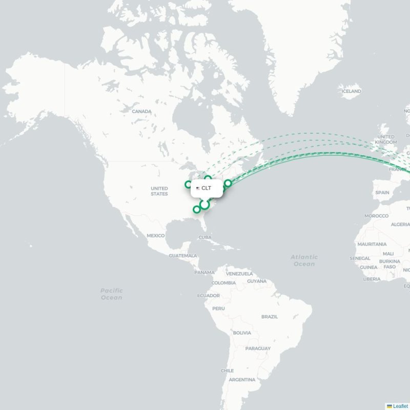 CLT - ATH route map