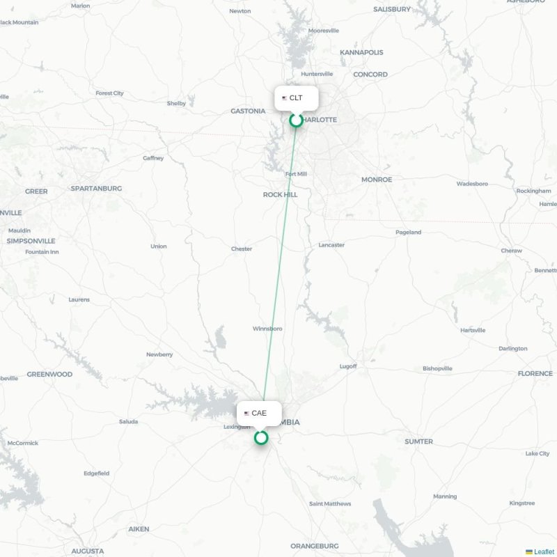 CLT - CAE route map