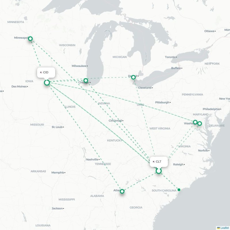 CLT - CID route map
