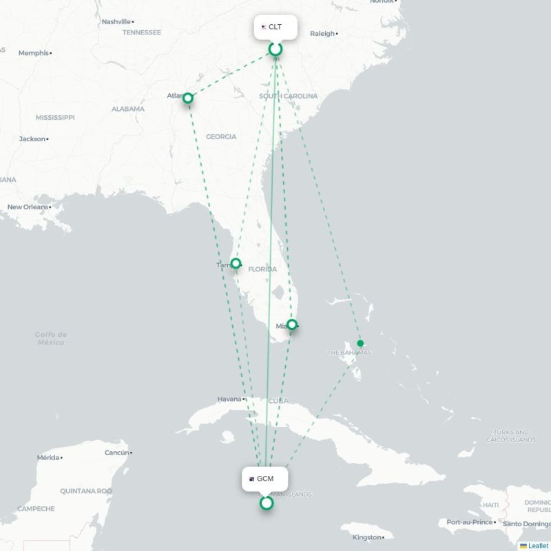 CLT - GCM route map