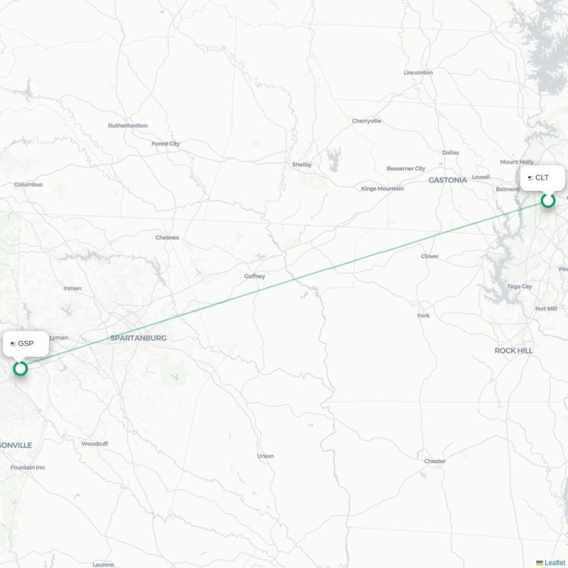 CLT - GSP route map