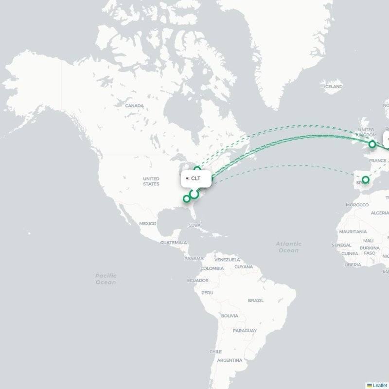 CLT - MUC route map