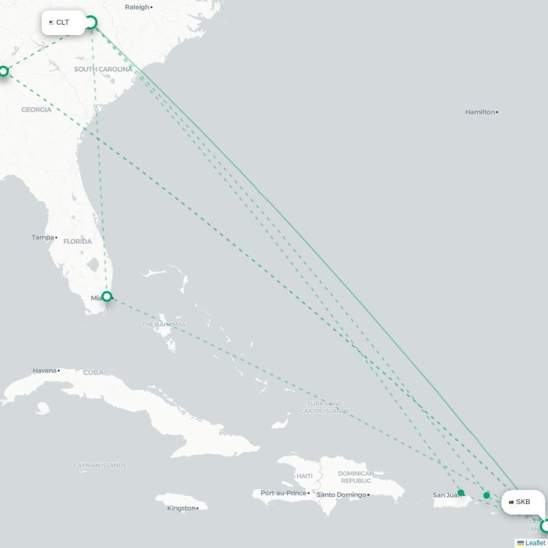 CLT - SKB route map