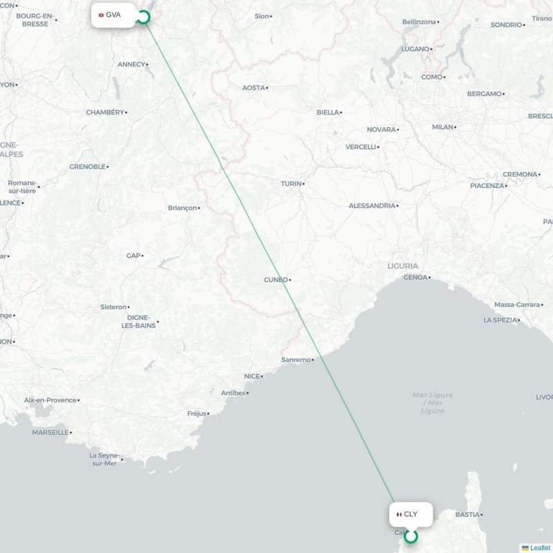 CLY - GVA route map