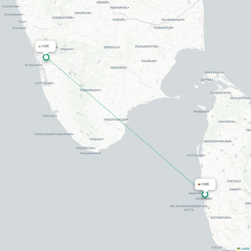 CMB - COK route map