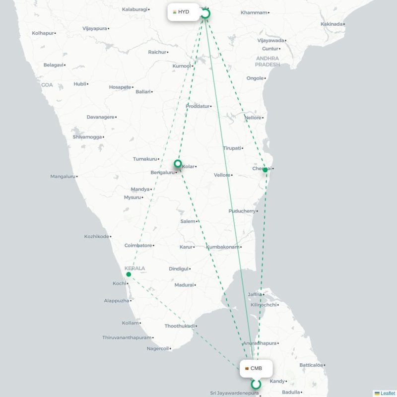 CMB - HYD route map