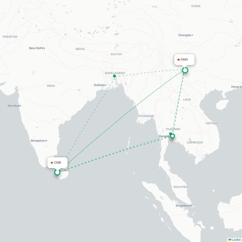 CMB - KMG route map