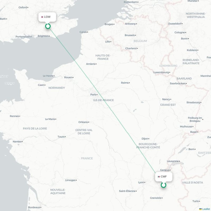 CMF - LGW route map