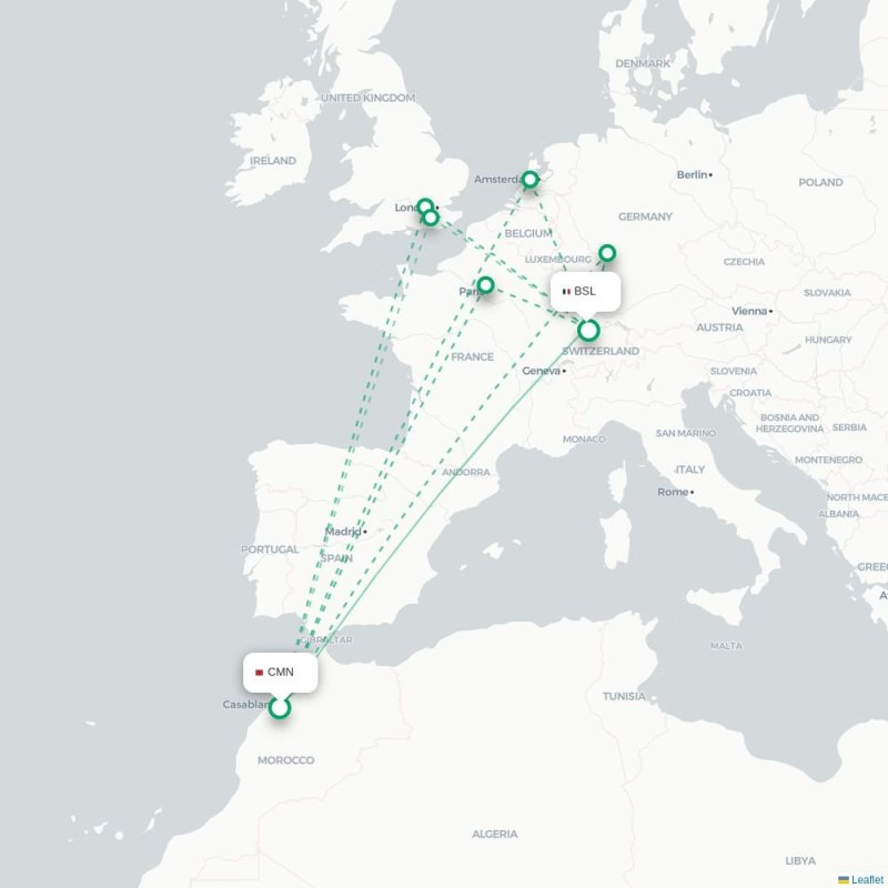 CMN - BSL route map