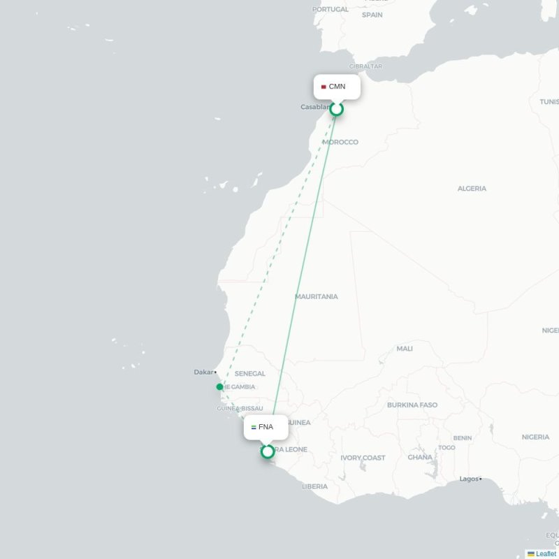 CMN - FNA route map