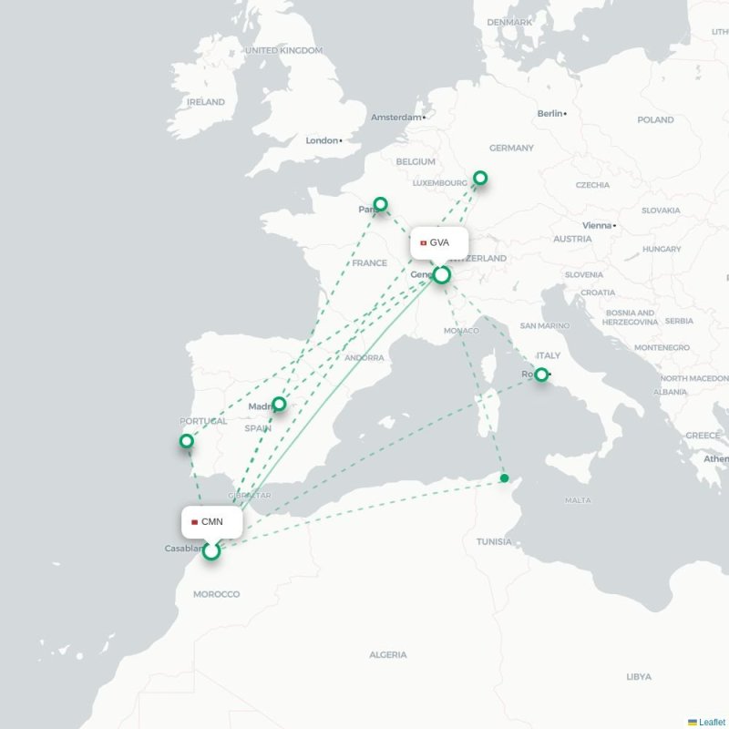 CMN - GVA route map