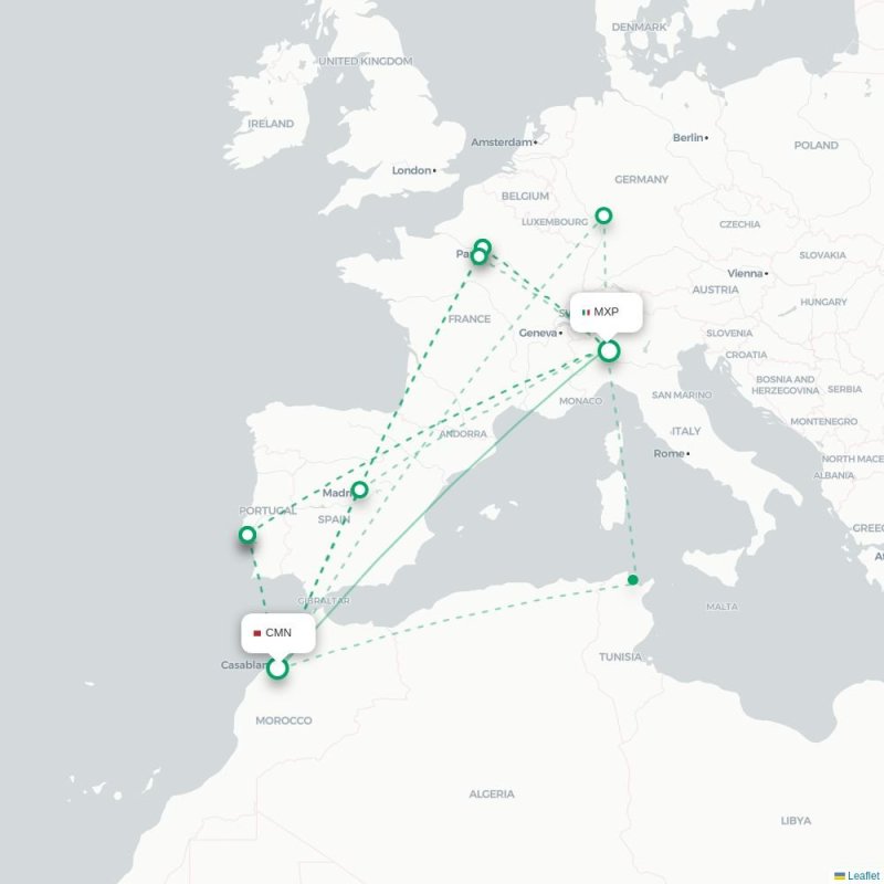 CMN - MXP route map