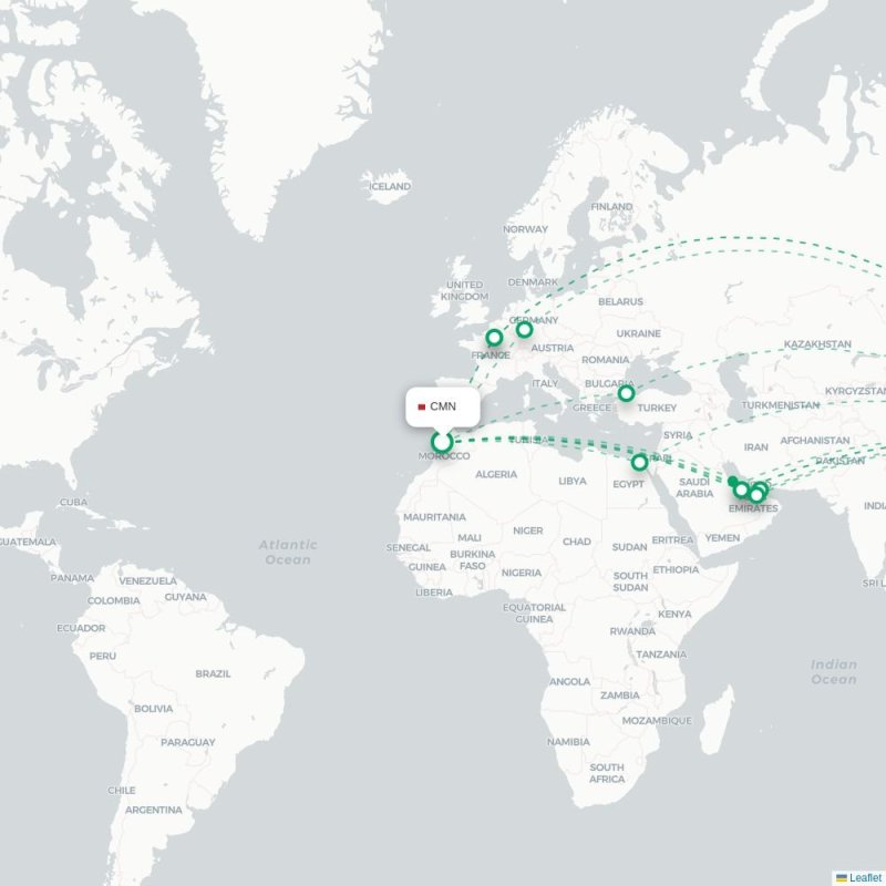CMN - PVG route map