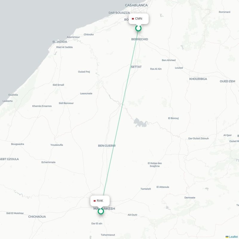 CMN - RAK route map