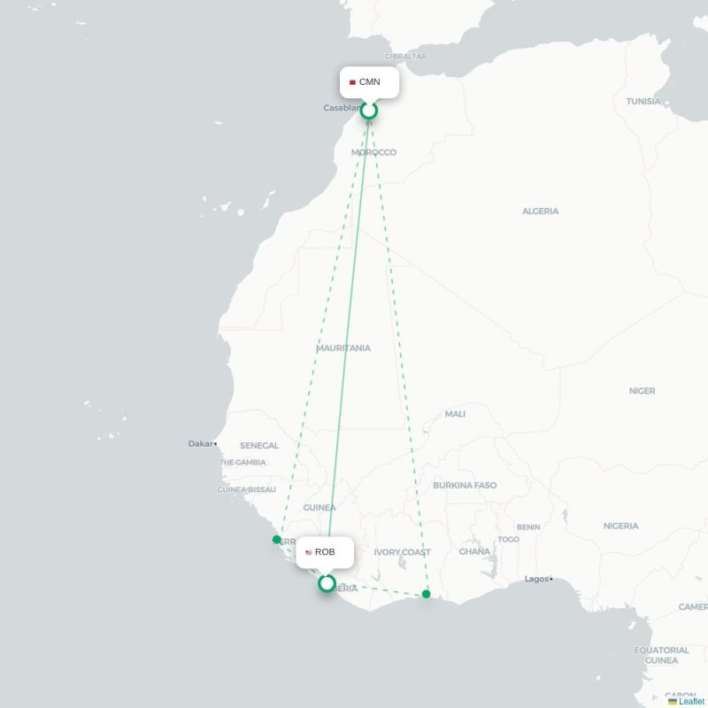 CMN - ROB route map