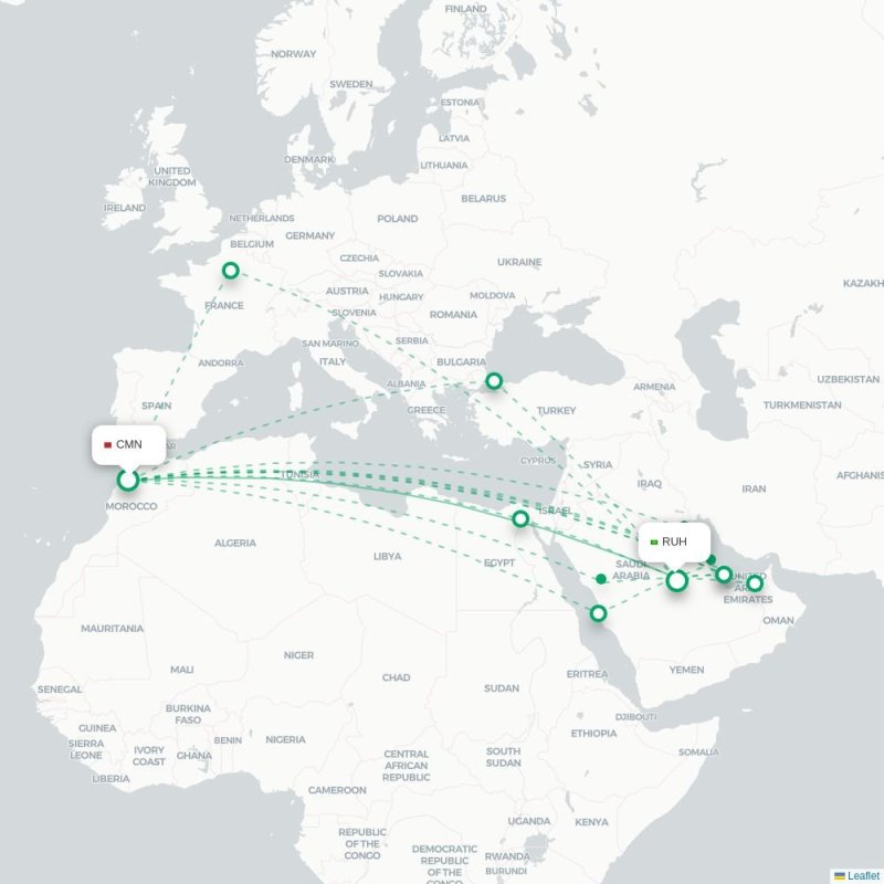 CMN - RUH route map
