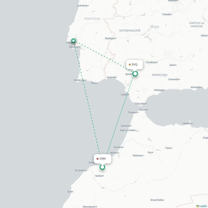 CMN - SVQ route map