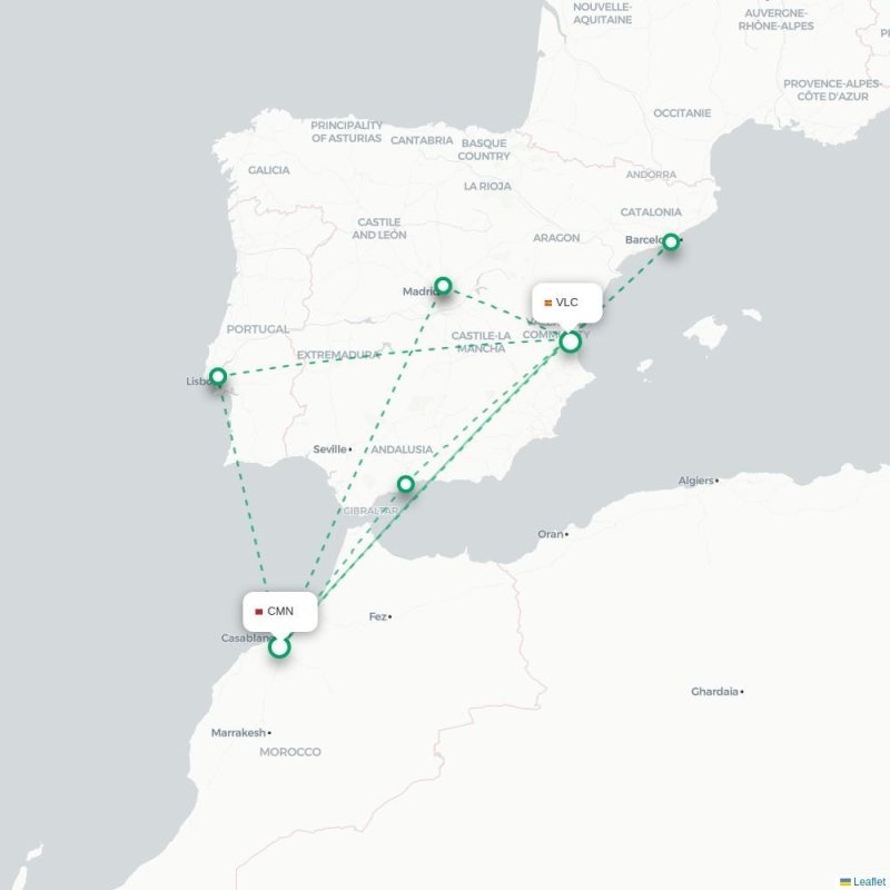 CMN - VLC route map