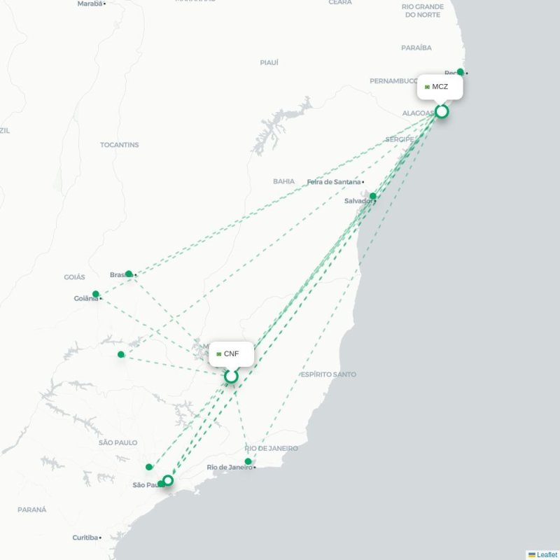 CNF - MCZ route map