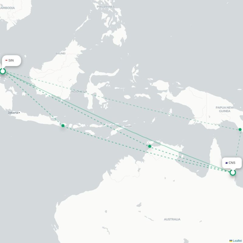 CNS - SIN route map
