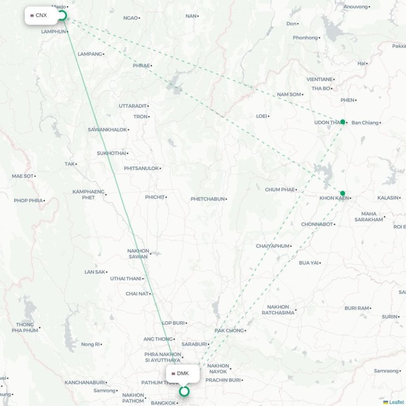 CNX - DMK route map