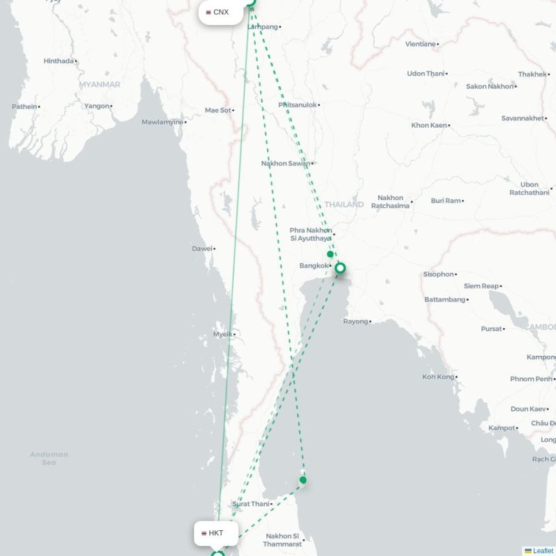 CNX - HKT route map