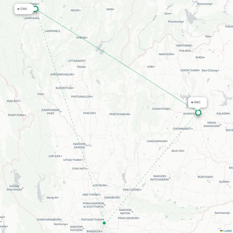 CNX - KKC route map